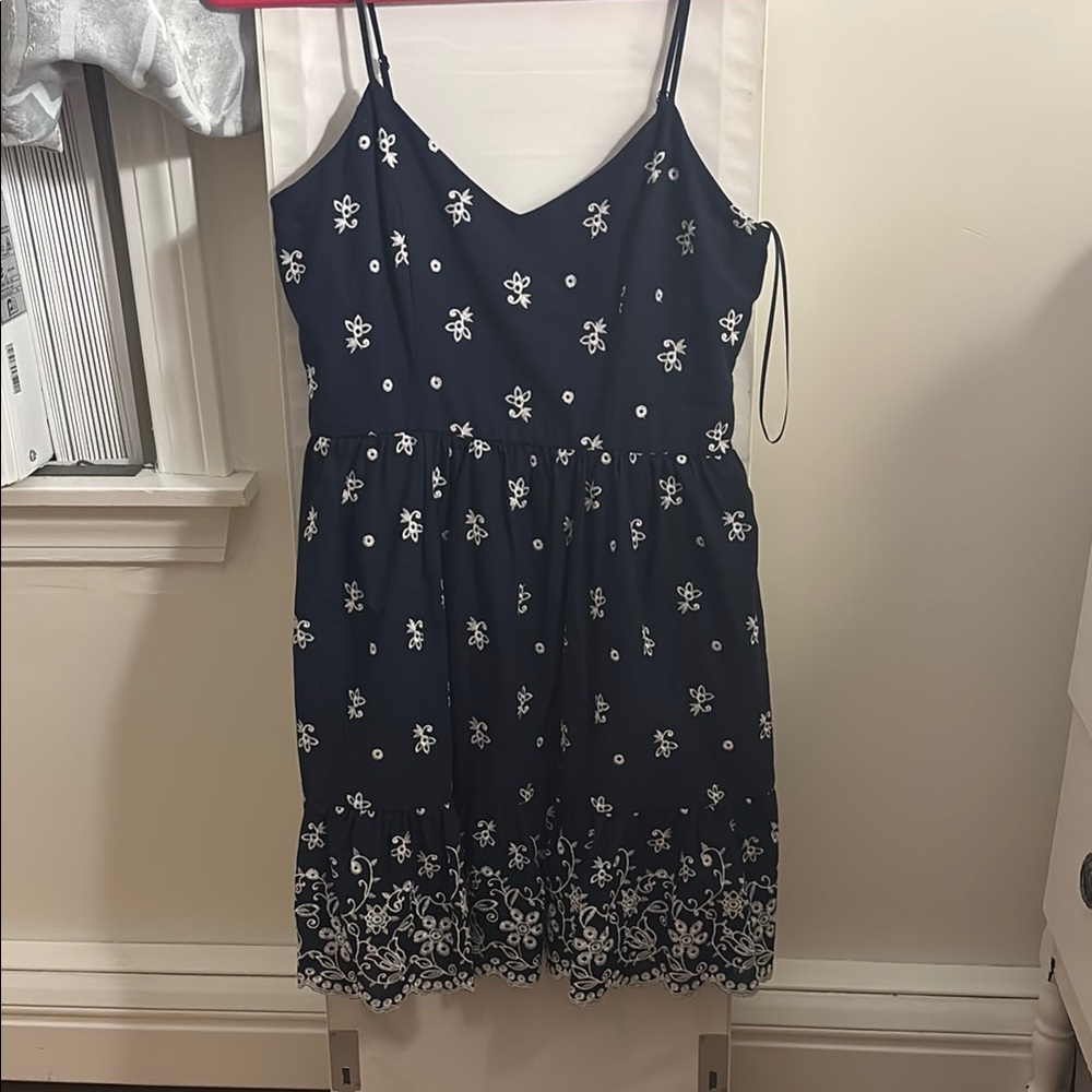 Blue Rain Navy and White Floral Mini Dress